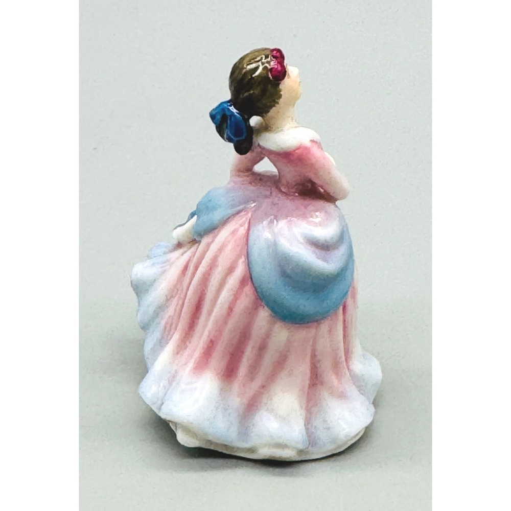 Royal Doulton Figurine Barbara Pink Blue Miniature Lady 16217 2.5 inch - Picture 7 of 11